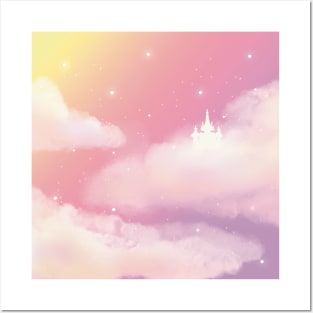 Beautiful Pink Sky Castle Posters and Art